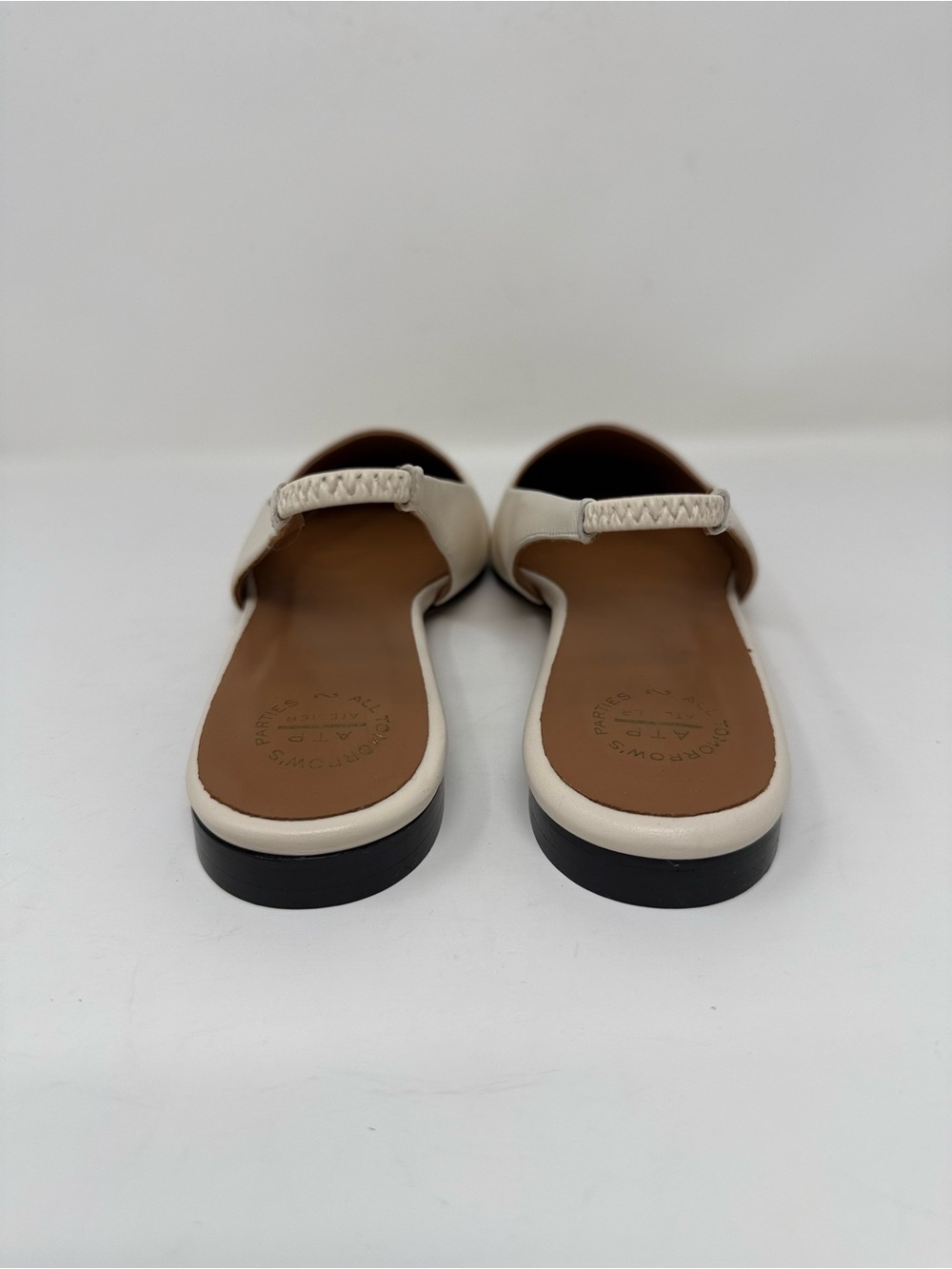 New ATP Atelier Plesio Flat Slingback Linen Leather Sz 10 - Picture 6 of 14